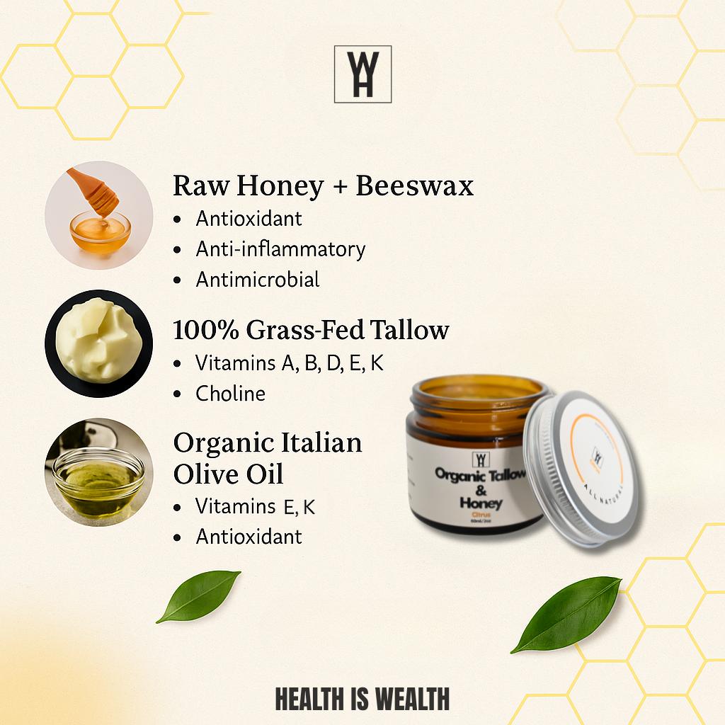 Organic Tallow & Honey – Deeply Hydrating Moisturizer